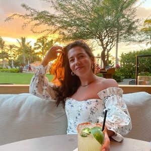 Reformation Off the Shoulder Floral Dress